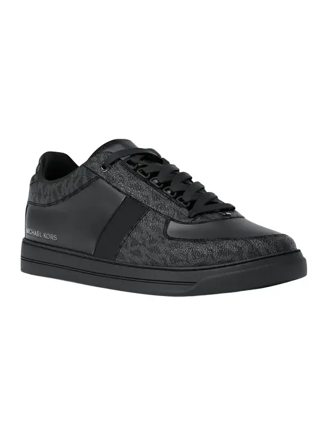 Brady Signature Logo and Leather Sneaker in Black Brady Signature Logo and Leather Sneaker in Black