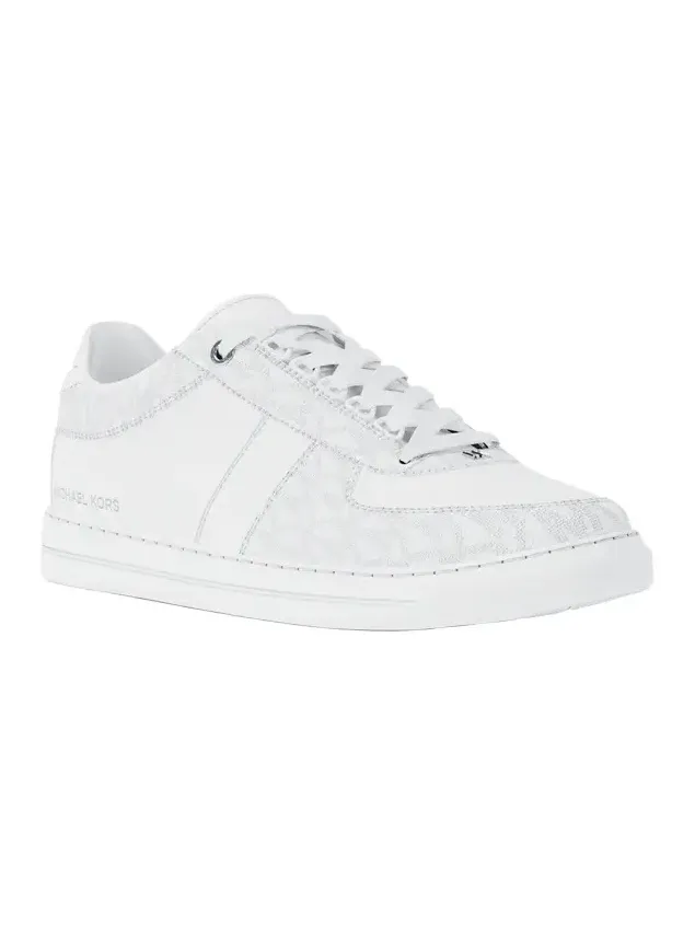 Brady Signature Logo and Leather Sneaker in White Brady Signature Logo and Leather Sneaker in White