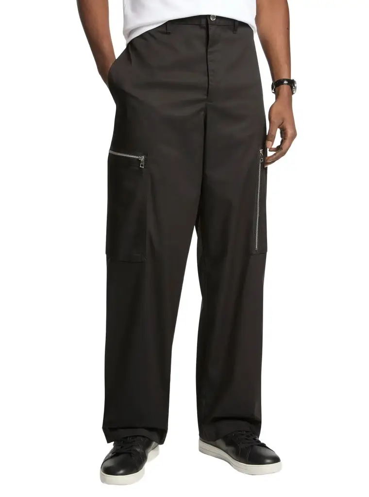 Michael Kors Collection Wide-Leg Woven Zip Cargo Pant | Image 1 Michael Kors Collection Wide-Leg Woven Zip Cargo Pant | Image 1