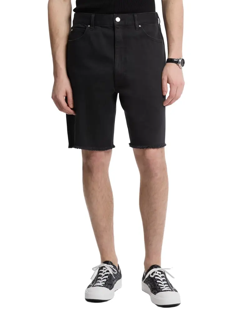 Michael Kors Collection Frayed Denim Shorts in Black