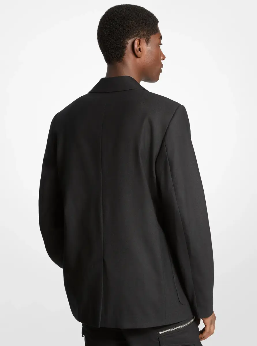 Michael Kors Collection Stretch Wool Flannel Double-Breasted Blazer in | Thumbnail 2