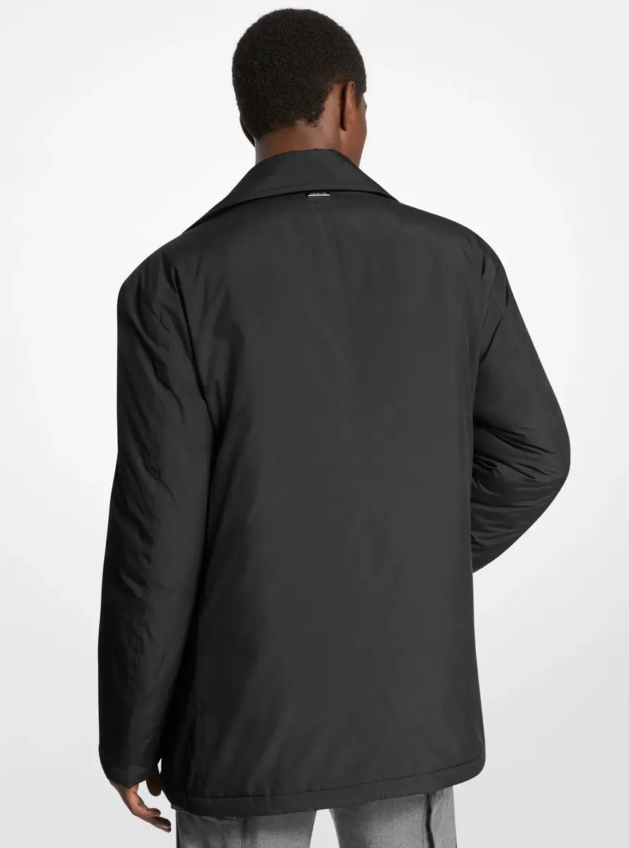 Michael Kors Collection Woven Peacoat in Black | Thumbnail 2
