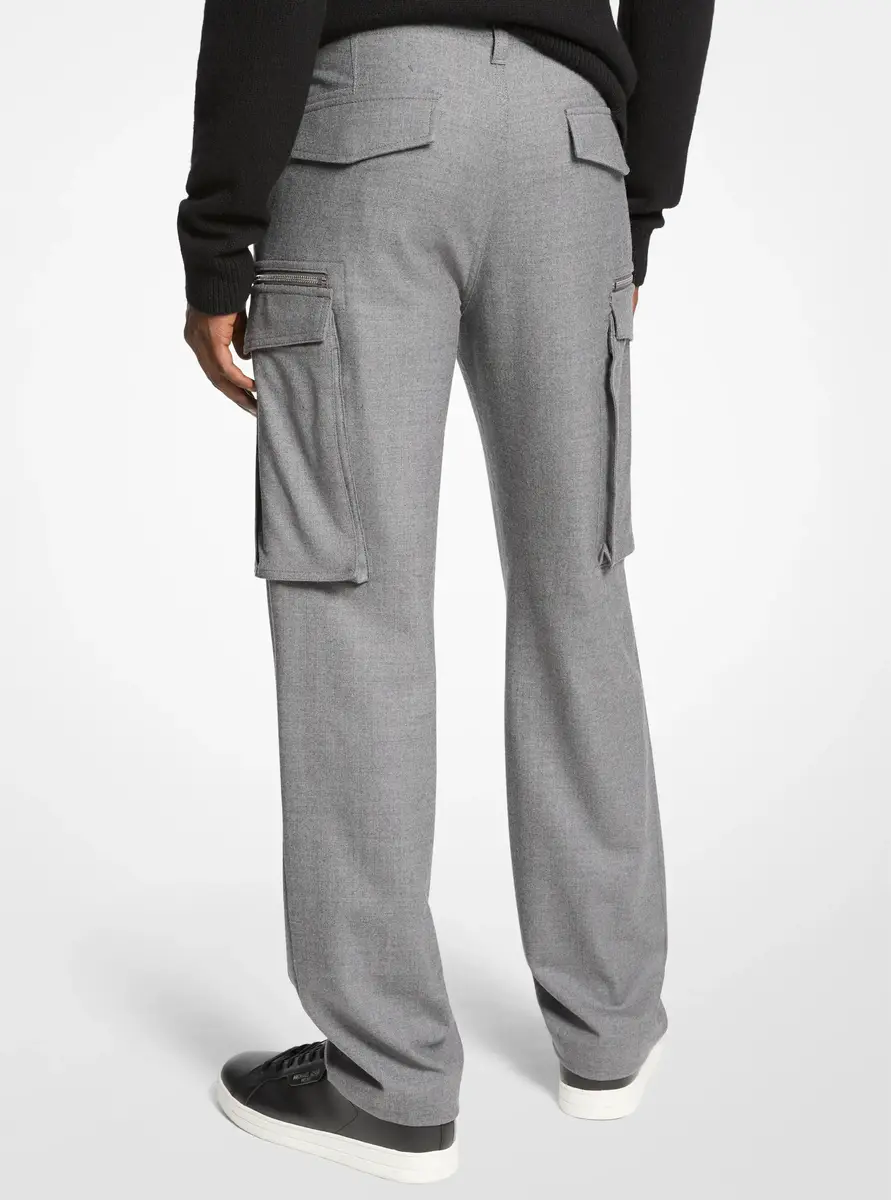 Michael Kors Collection Stretch Wool Cargo Pants in Grey | Thumbnail 2 Michael Kors Collection Stretch Wool Cargo Pants in Grey | Thumbnail 2