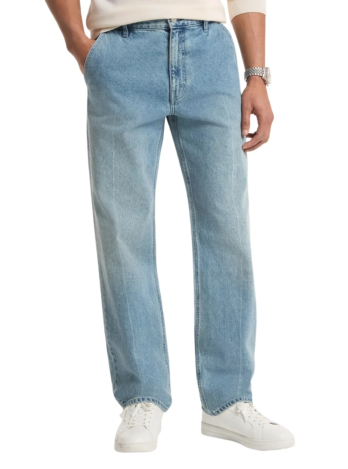 Finn Straight-Fit Stretch Denim Jeans in Blue