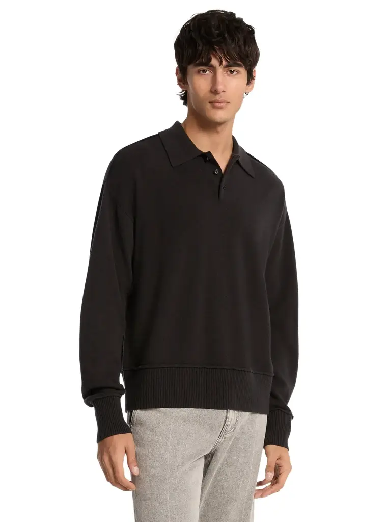 Michael Kors Collection Wool Polo Sweater in Black