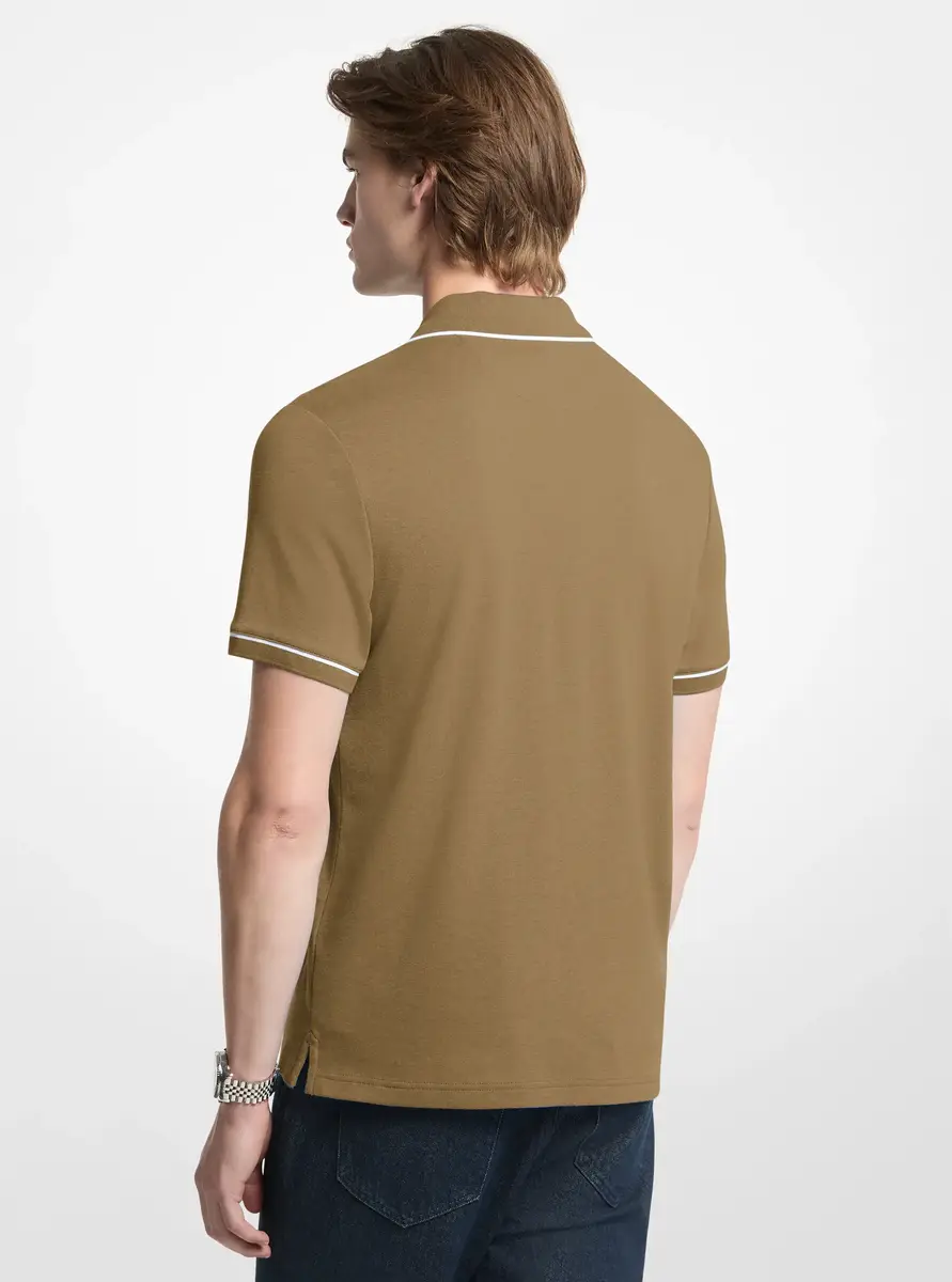 Michael Kors Collection Gramercy Cotton Polo Shirt in Green | Thumbnail 2