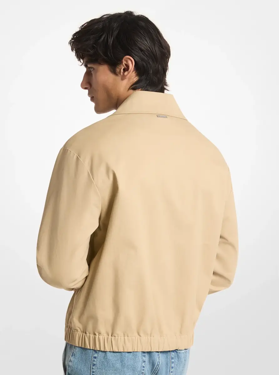 Michael Kors Collection Cotton Blend Blouson Jacket in Natural | Thumbnail 2 Michael Kors Collection Cotton Blend Blouson Jacket in Natural | Thumbnail 2