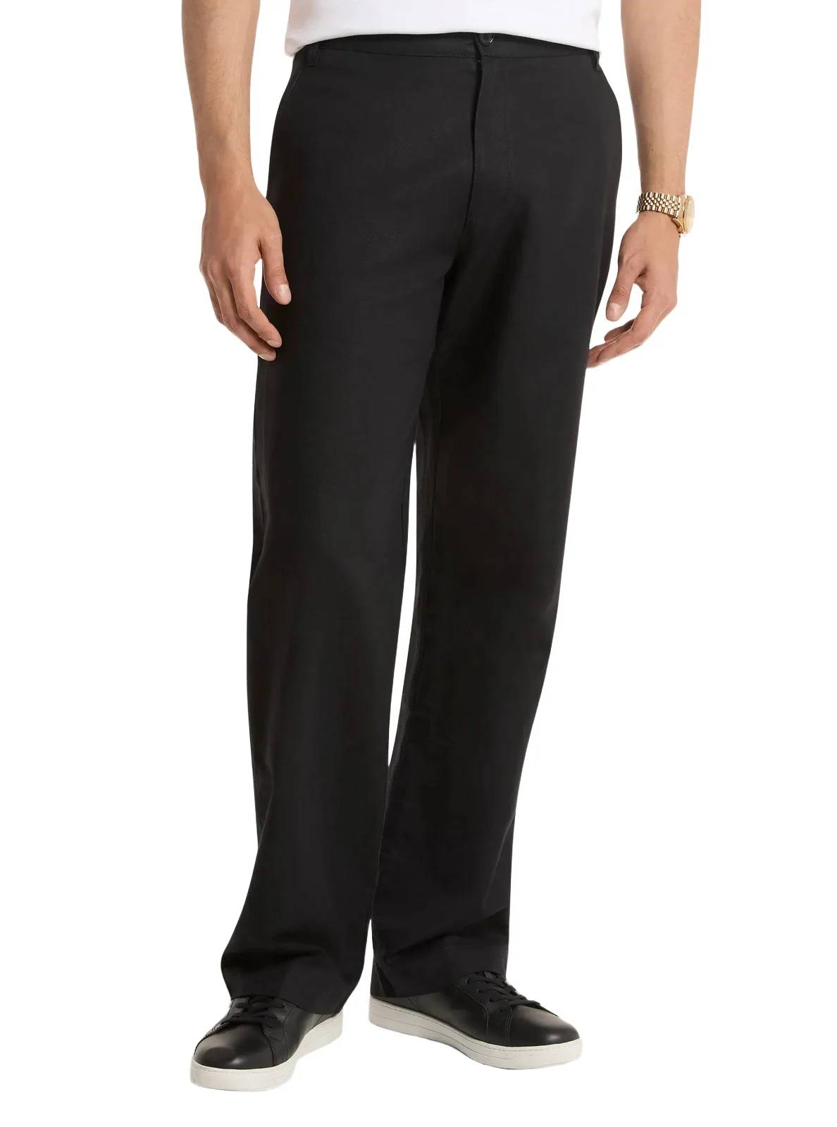 Michael Kors Collection Finn Linen and Cotton Chino Pants in Black