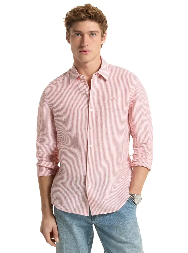 Michael Kors Collection Striped Linen Shirt in