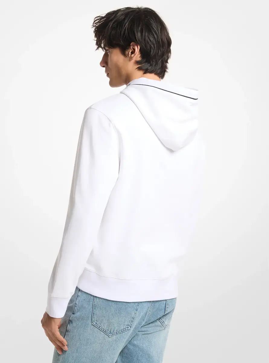 Michael Kors Collection Logo Trim Cotton Blend Hoodie in | Thumbnail 2 Michael Kors Collection Logo Trim Cotton Blend Hoodie in | Thumbnail 2