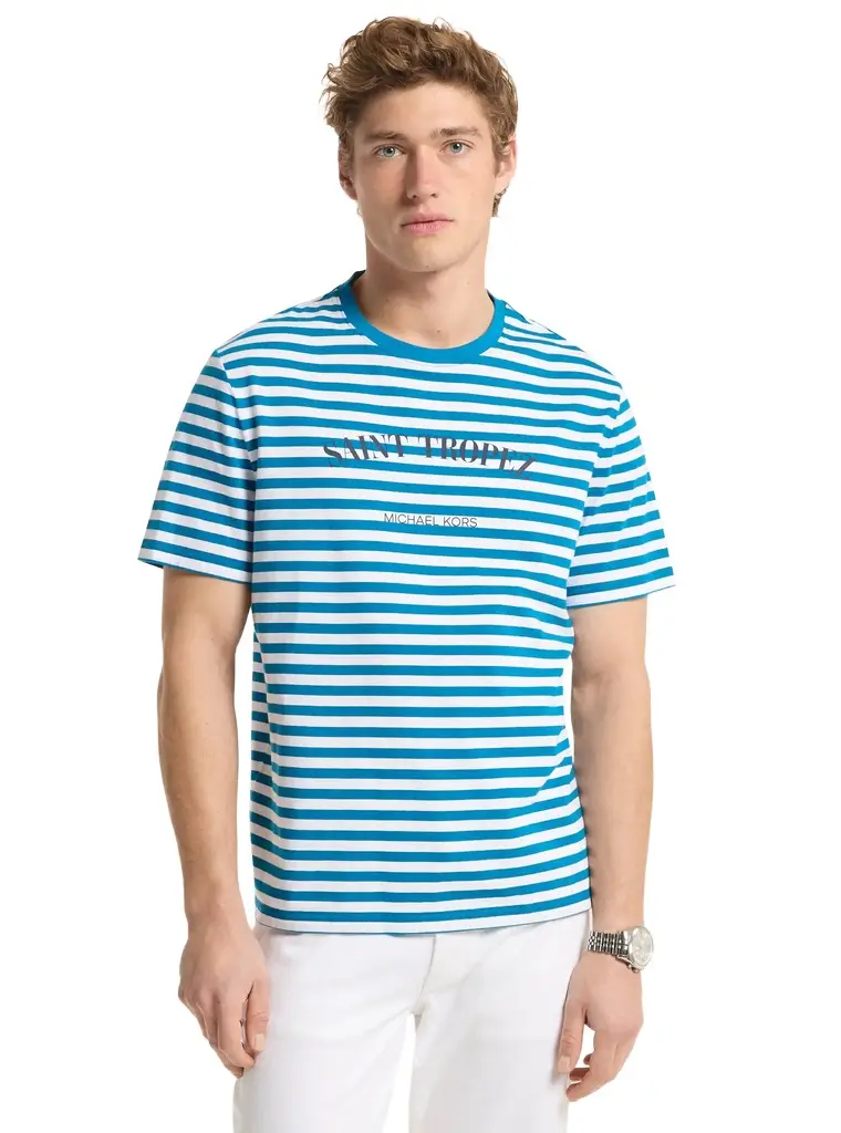 Michael Kors Collection Saint Tropez Striped Cotton Jersey T-Shirt in
