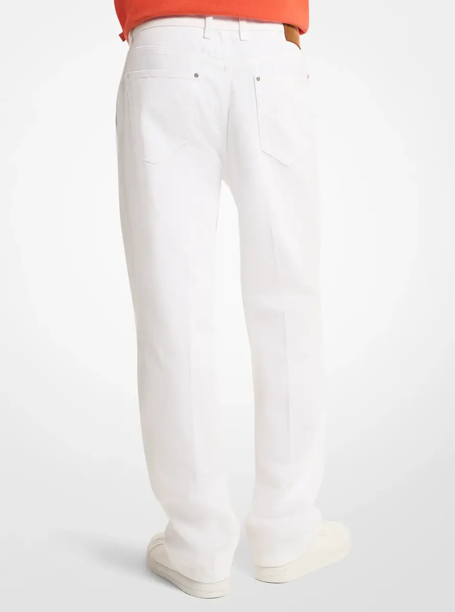 Michael Kors Collection Finn Straight-Leg Stretch Denim Jeans in White | Thumbnail 2 Michael Kors Collection Finn Straight-Leg Stretch Denim Jeans in White | Thumbnail 2