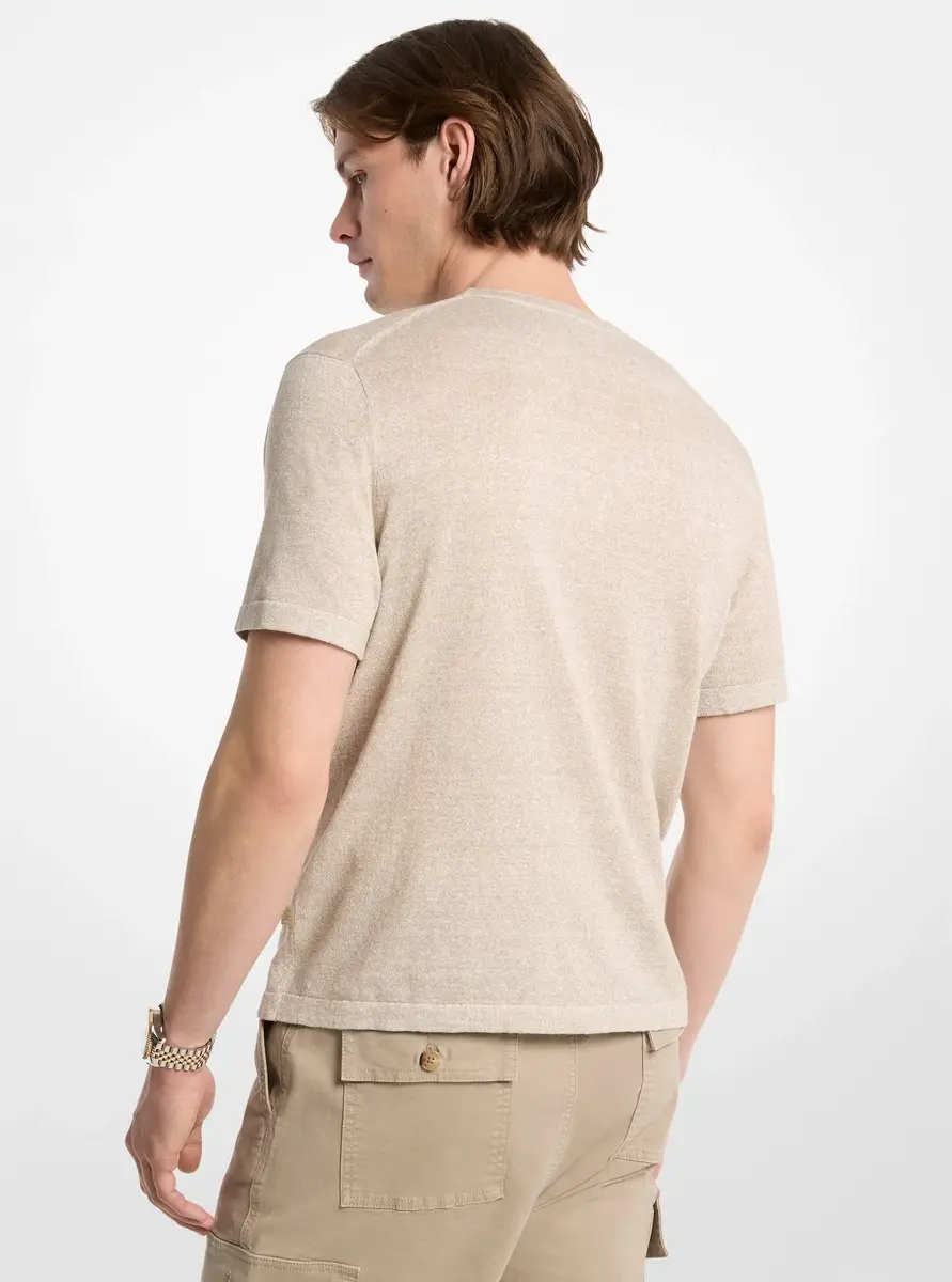 Michael Kors Collection Linen and Cotton T-Shirt in Green | Thumbnail 2