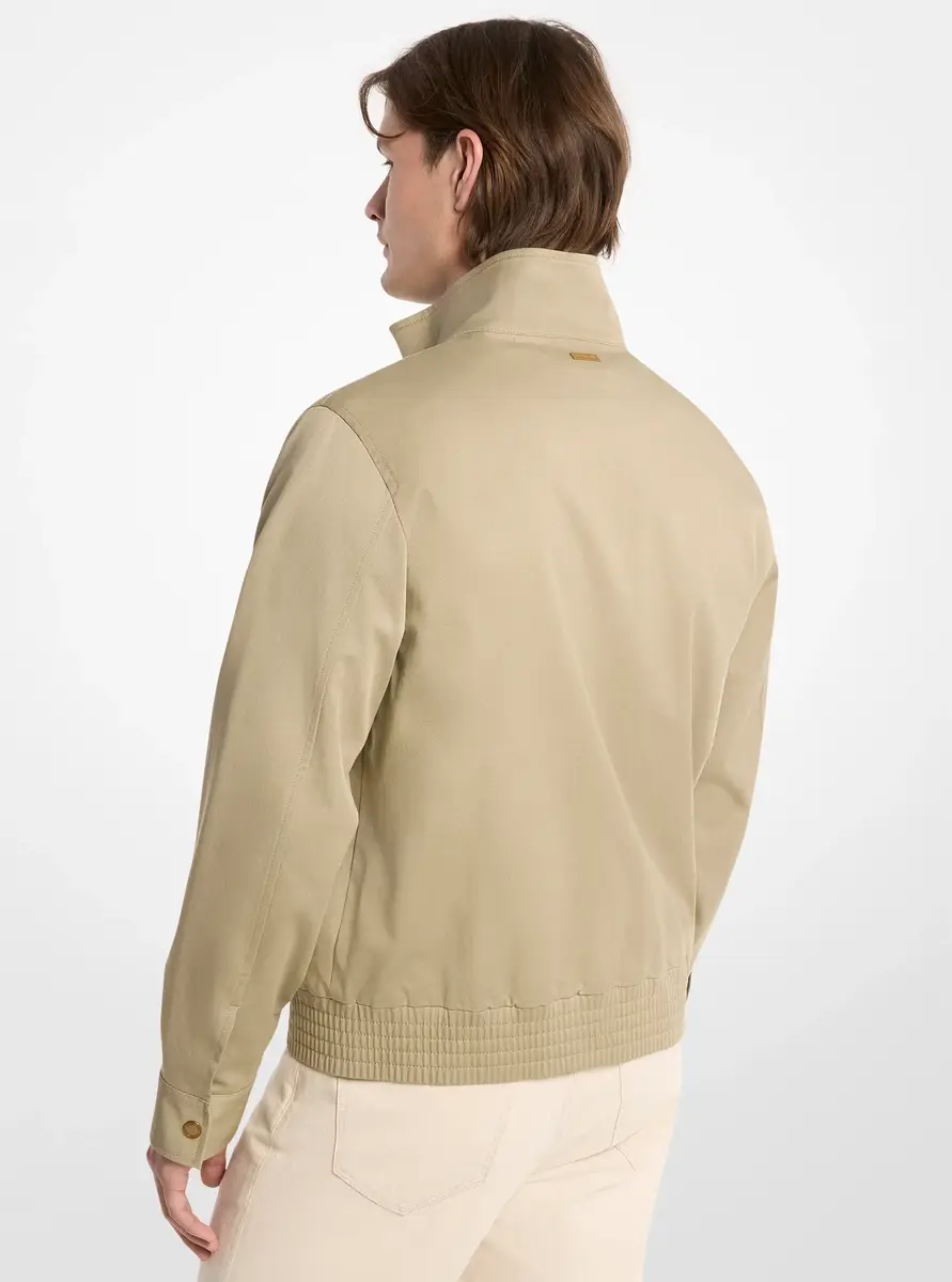 Michael Kors Collection Harrington Stretch Cotton Bomber Jacket in Green | Thumbnail 2 Michael Kors Collection Harrington Stretch Cotton Bomber Jacket in Green | Thumbnail 2
