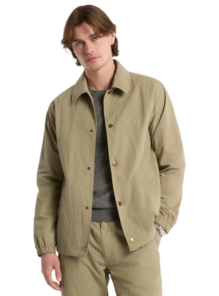 Michael Kors Collection Crinkled Nylon Jacket in Green | Image 1 Michael Kors Collection Crinkled Nylon Jacket in Green | Image 1