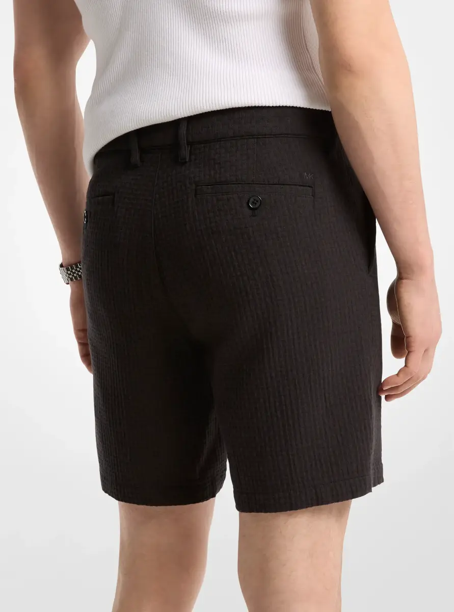 Michael Kors Collection Cotton Waffle Shorts in Black | Thumbnail 2 Michael Kors Collection Cotton Waffle Shorts in Black | Thumbnail 2