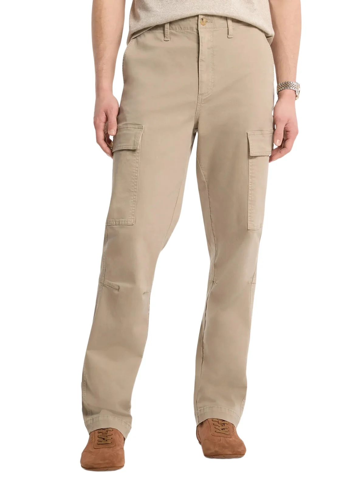 Stretch Cotton Twill Cargo Pants in Green Stretch Cotton Twill Cargo Pants in Green