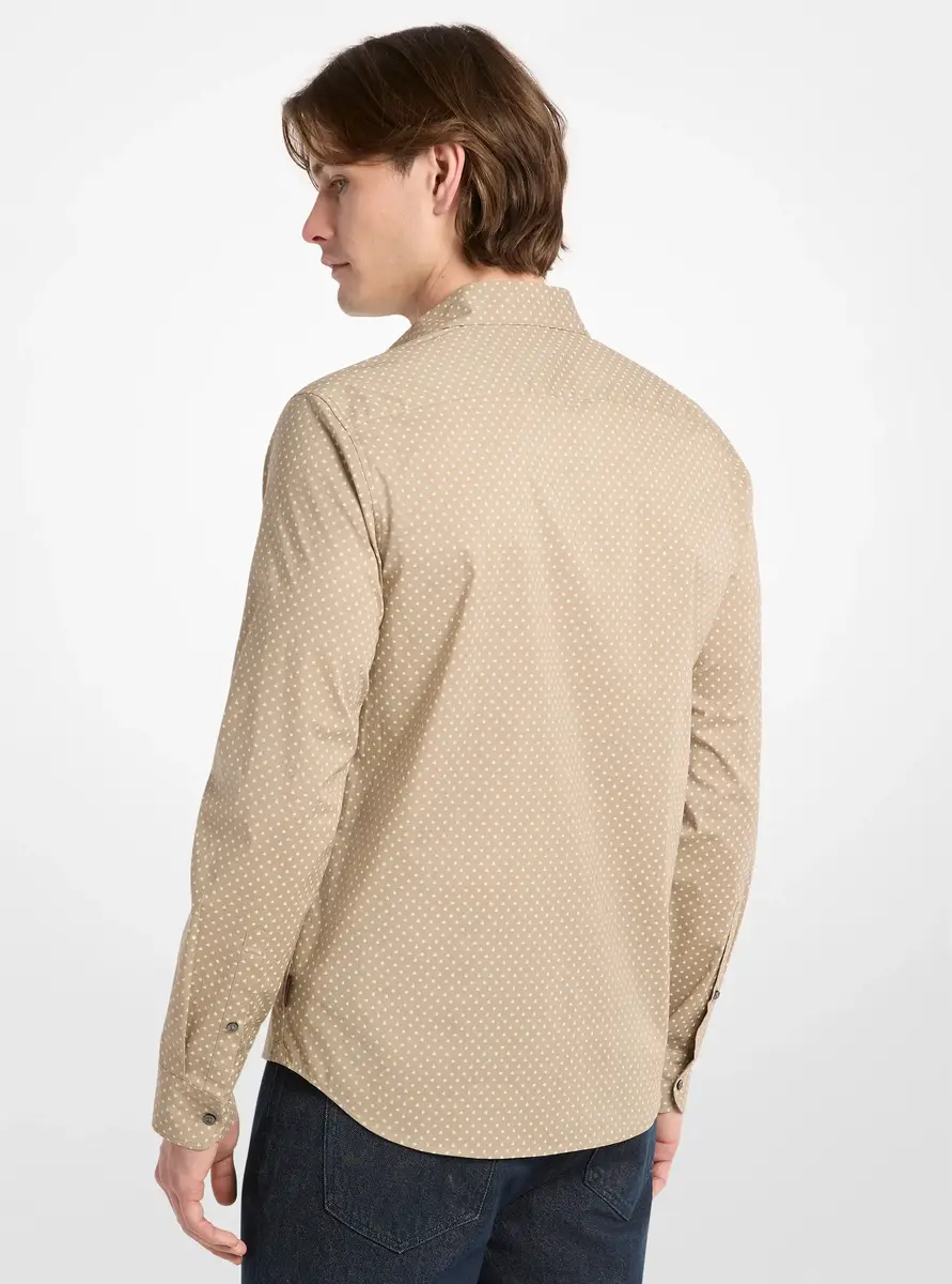 Michael Kors Collection Polka Dot Stretch Cotton Shirt in Green | Thumbnail 2 Michael Kors Collection Polka Dot Stretch Cotton Shirt in Green | Thumbnail 2