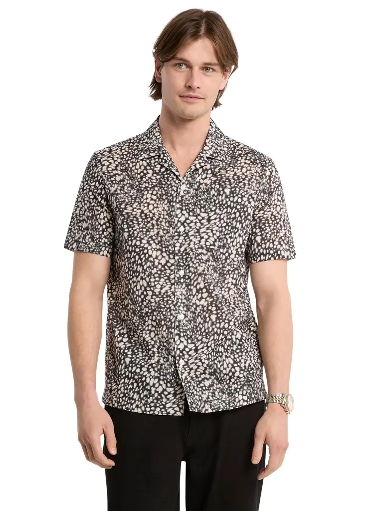 Michael Kors Collection Printed Cotton Camp Shirt | Image 1 Michael Kors Collection Printed Cotton Camp Shirt | Image 1