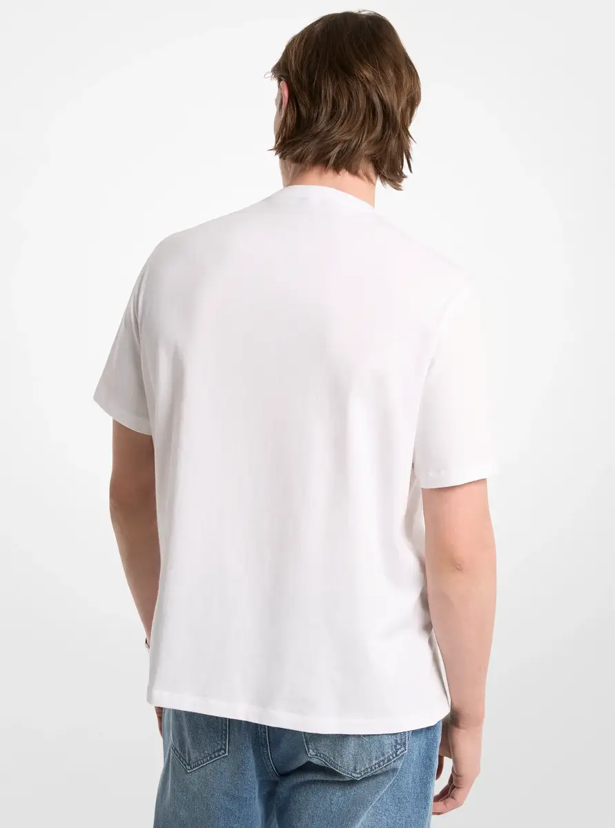 Michael Kors Collection Logo Charm Cotton Jersey T-Shirt in | Thumbnail 2 Michael Kors Collection Logo Charm Cotton Jersey T-Shirt in | Thumbnail 2