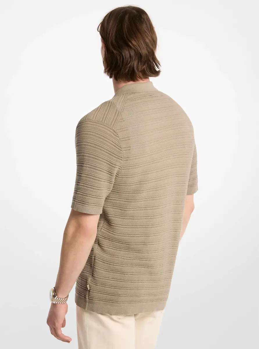 Michael Kors Collection Open-Stitch Cotton Shirt in Green | Thumbnail 2 Michael Kors Collection Open-Stitch Cotton Shirt in Green | Thumbnail 2