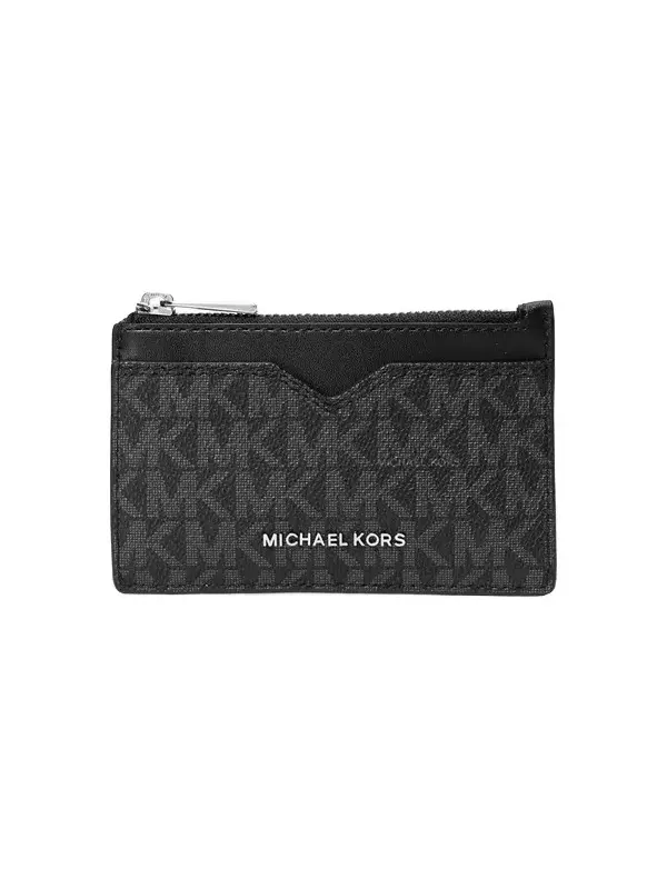 Hudson Signature Logo Card Case in Black - One Size by Michael Kors Mens