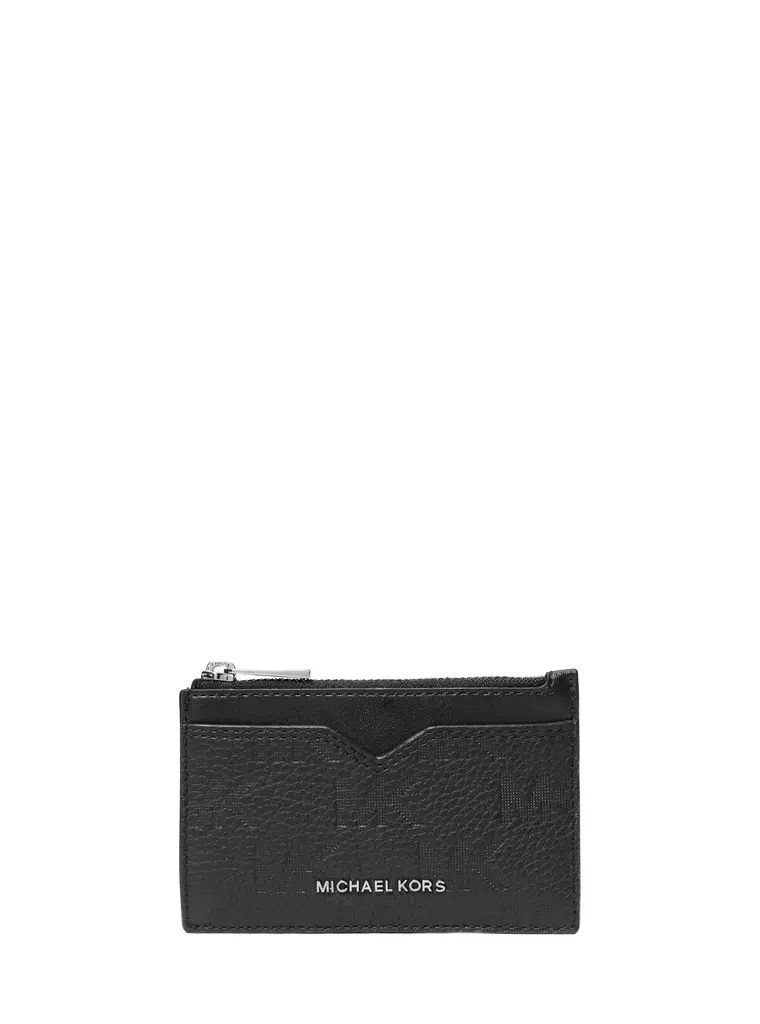 Michael Kors Collection Hudson Logo Embossed Leather Card Case | Image 1 Michael Kors Collection Hudson Logo Embossed Leather Card Case | Image 1