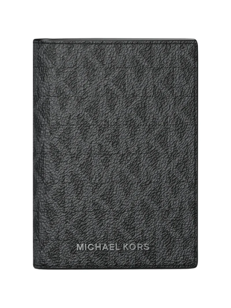 Michael Kors Collection Hudson Signature Logo Bi-Fold Card Case in Black - One Size by Michael Kors Mens