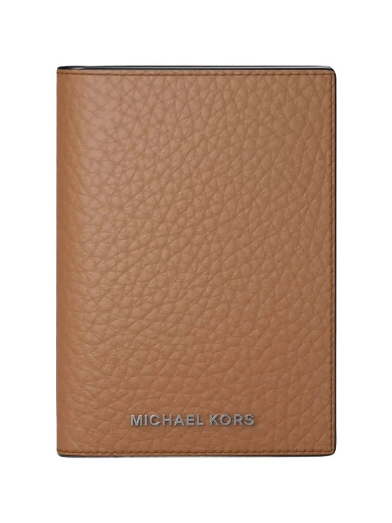 Michael Kors Collection Hudson Pebbled Leather Folio Card Case in Brown - One Size by Michael Kors Mens
