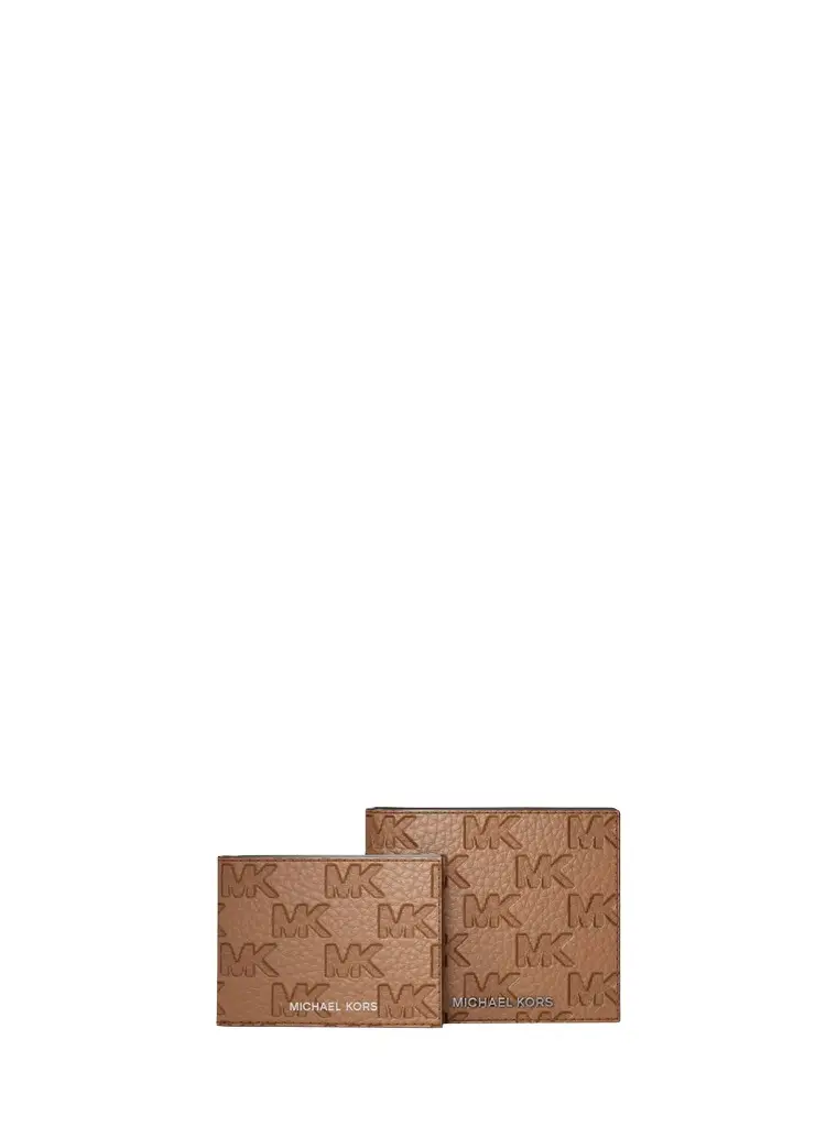 Michael Kors Collection Hudson Logo Embossed Leather Billfold Wallet and Passcase in Blue - One Size by Michael Kors Mens