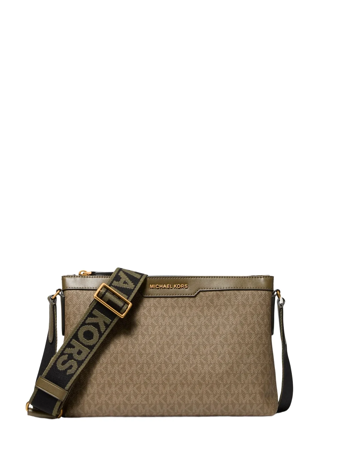 Michael Kors Collection Hudson Signature Logo Messenger Bag in Green - One Size by Michael Kors Mens