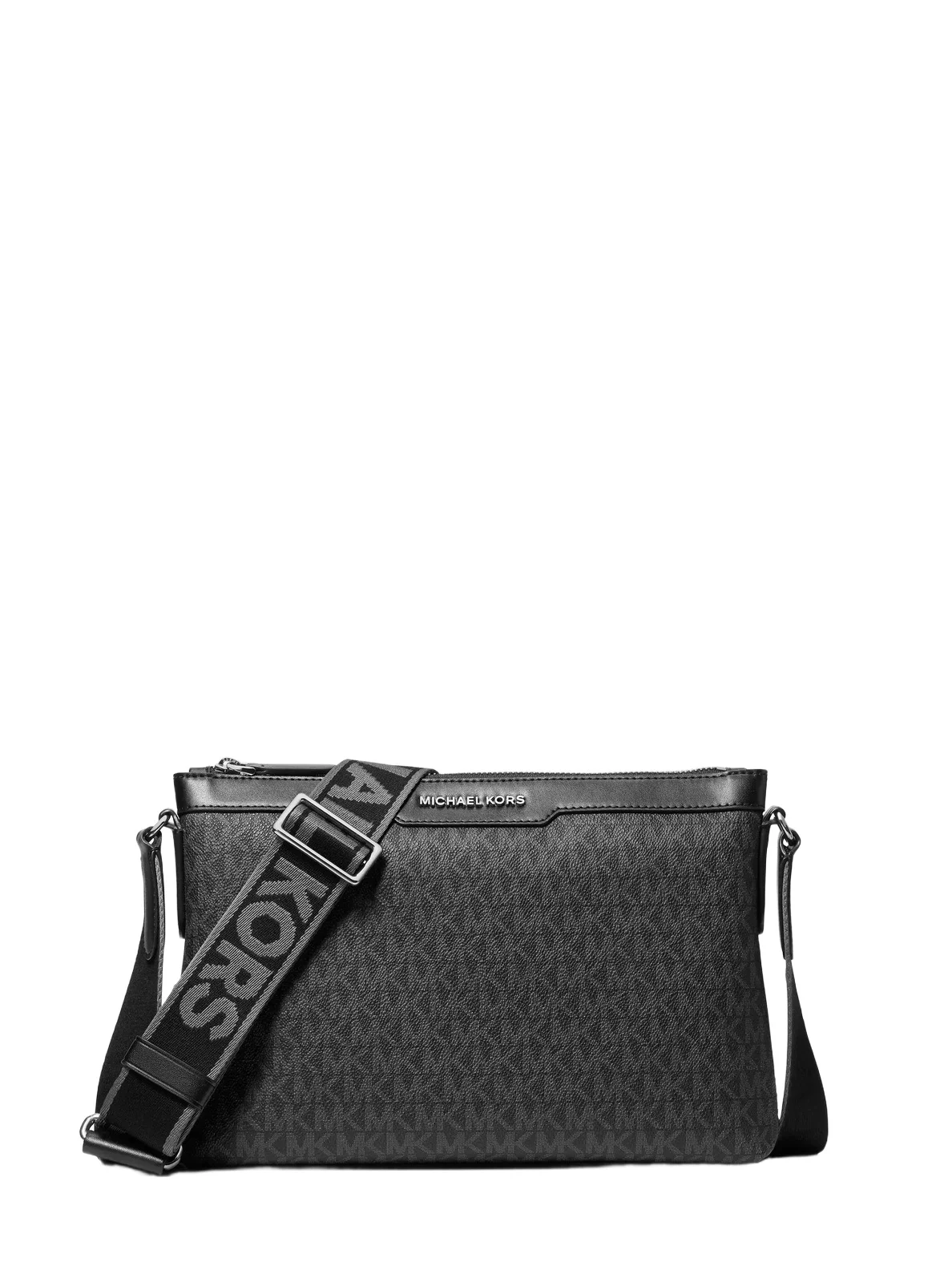 Hudson Signature Logo Messenger Bag in Black - One Size by Michael Kors Mens Hudson Signature Logo Messenger Bag in Black - One Size by Michael Kors Mens