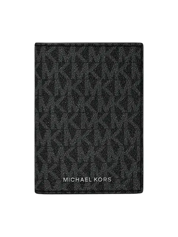 Michael Kors Collection Hudson Signature Logo Folio Card Case in Black - One Size by Michael Kors Mens