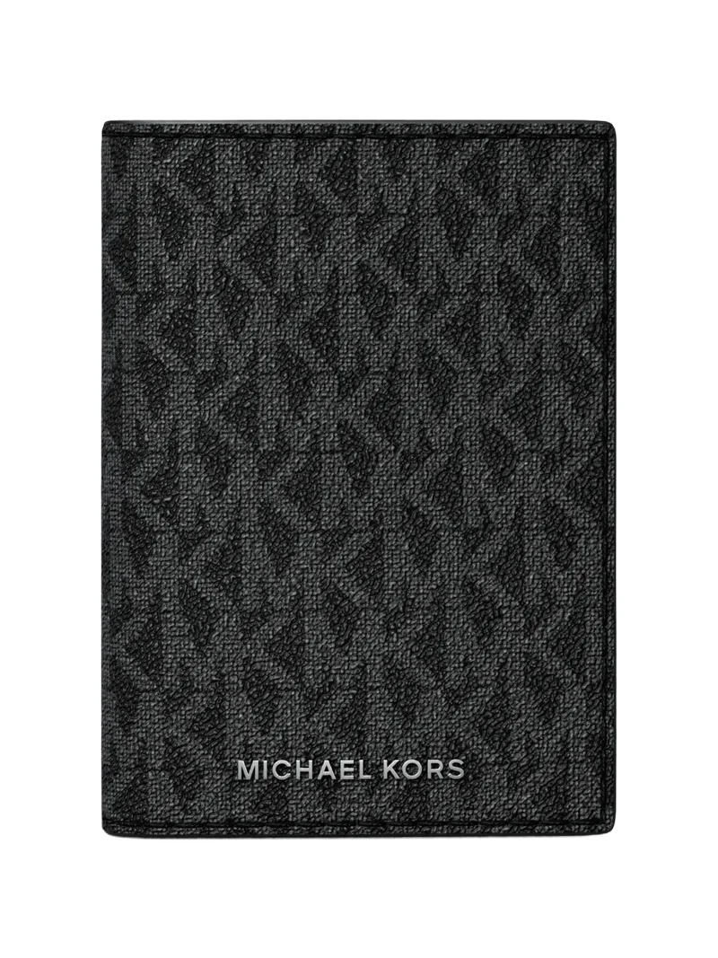 Michael Kors Collection Hudson Signature Logo Folio Card Case in Black - One Size by Michael Kors Mens