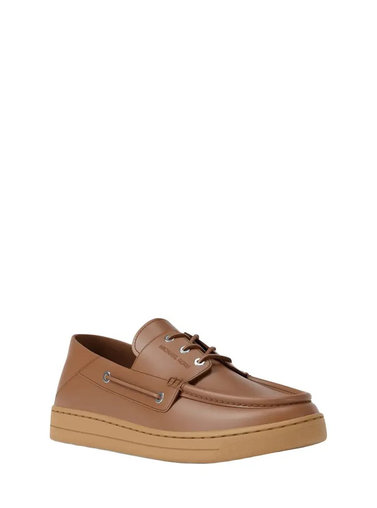 Michael Kors Collection Aiden Leather Boat Shoes in