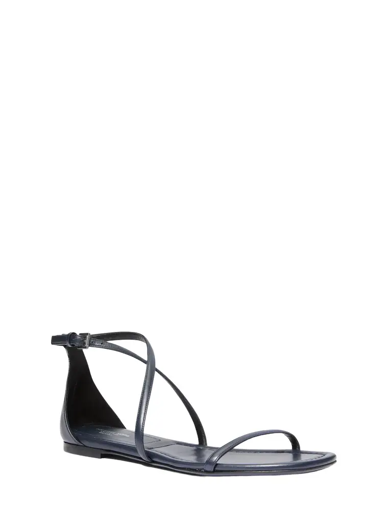 Michael Kors Collection Polly Leather Sandal in Blue