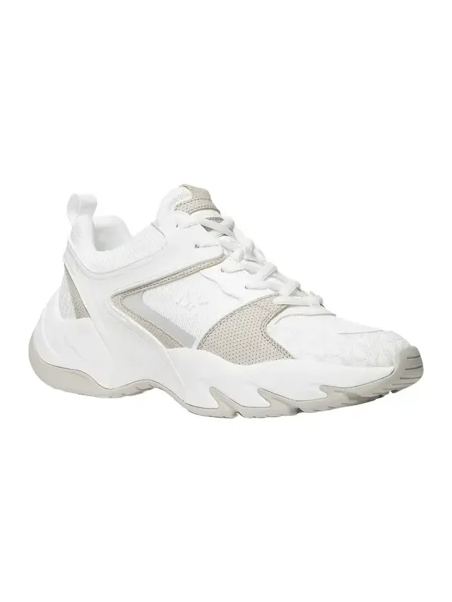 Chase Mixed-Media Trainer in White Chase Mixed-Media Trainer in White