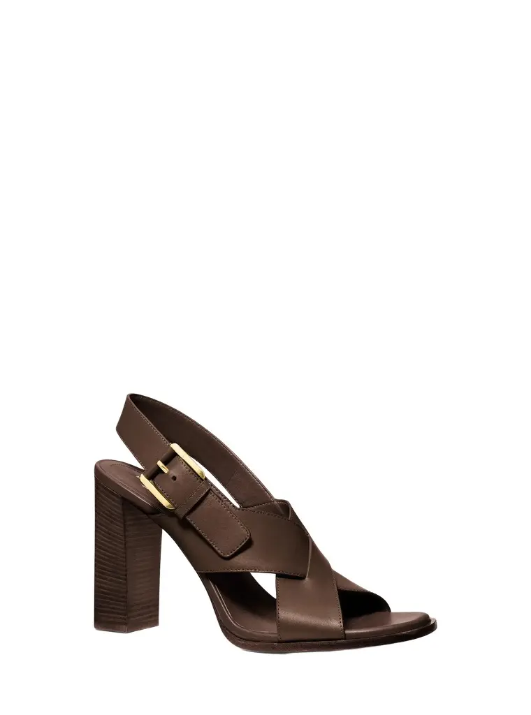 Michael Kors Collection Jasmine Leather Sandal in Brown