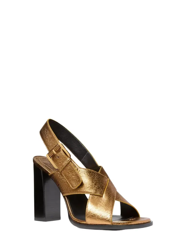 Michael Kors Collection Jasmine Metallic Lizard Embossed Leather Sandal | Image 1 Michael Kors Collection Jasmine Metallic Lizard Embossed Leather Sandal | Image 1