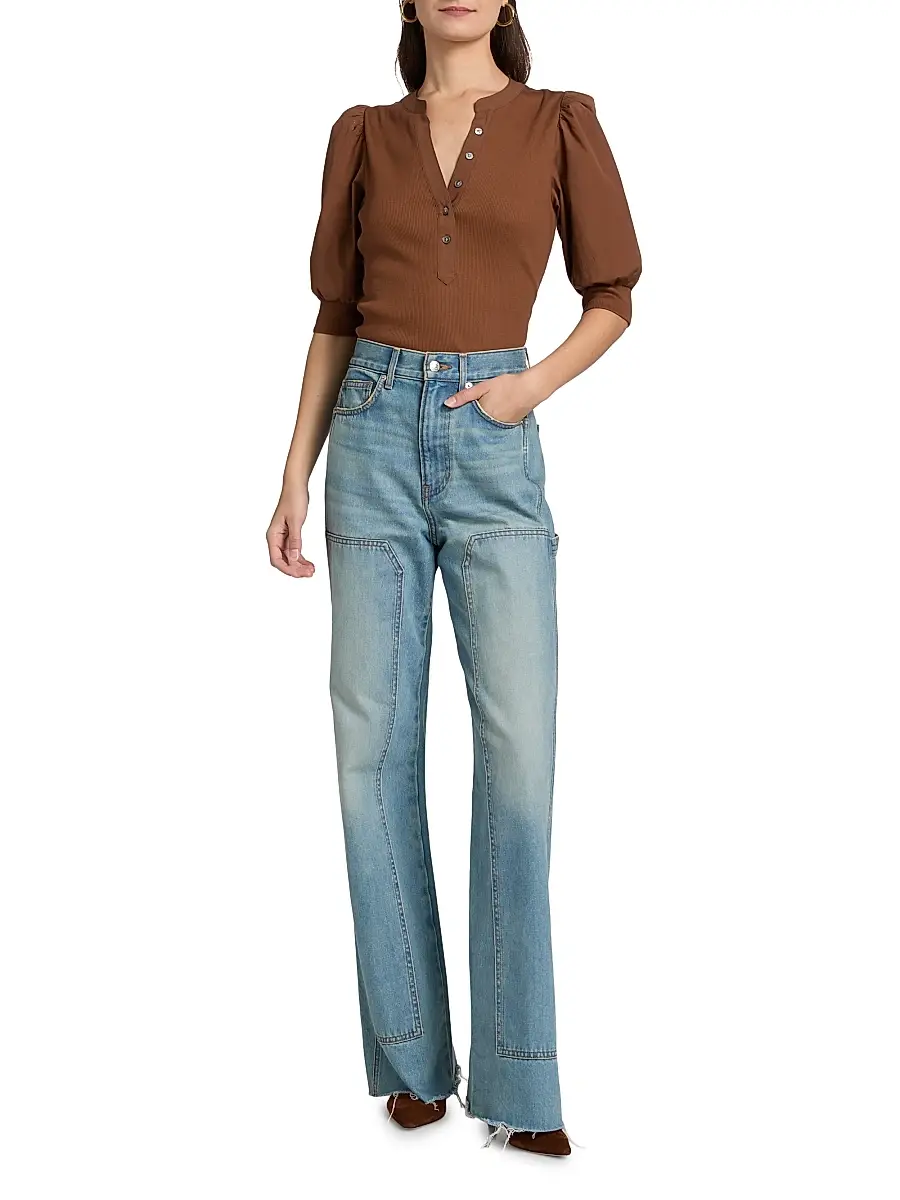 Veronica Beard Women's Coralee Stretch-Cotton Top | Thumbnail 2 Veronica Beard Women's Coralee Stretch-Cotton Top | Thumbnail 2