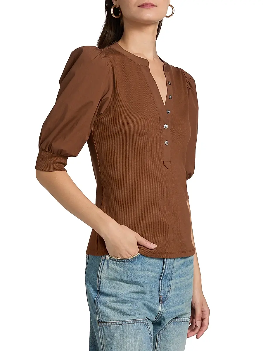 Veronica Beard Women's Coralee Stretch-Cotton Top | Thumbnail 4 Veronica Beard Women's Coralee Stretch-Cotton Top | Thumbnail 4