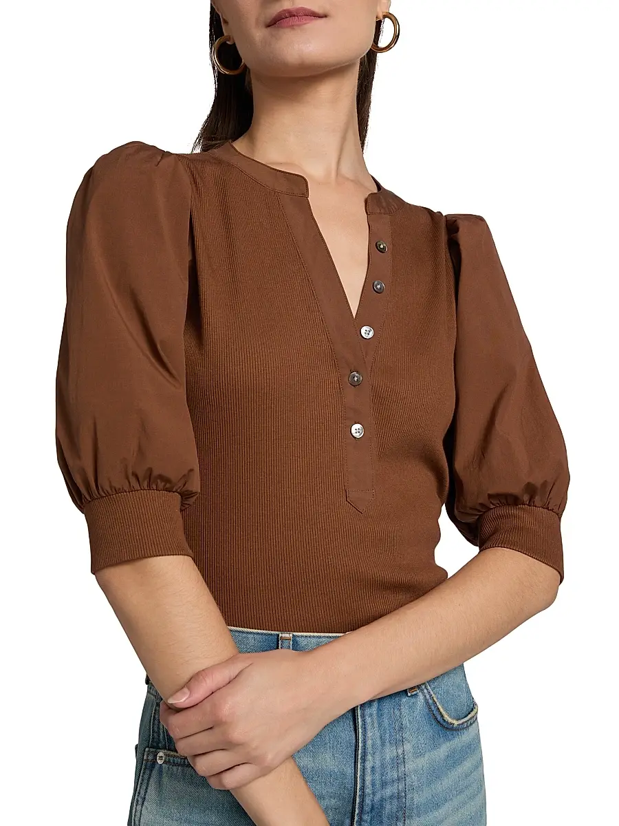 Veronica Beard Women's Coralee Stretch-Cotton Top | Thumbnail 6 Veronica Beard Women's Coralee Stretch-Cotton Top | Thumbnail 6