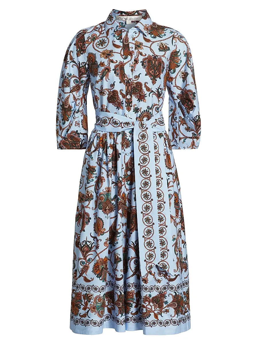 Cara Cara Women's Raya Floral Tie-Waist Dress - Marcel Blue | Image 1 Cara Cara Women's Raya Floral Tie-Waist Dress - Marcel Blue | Image 1