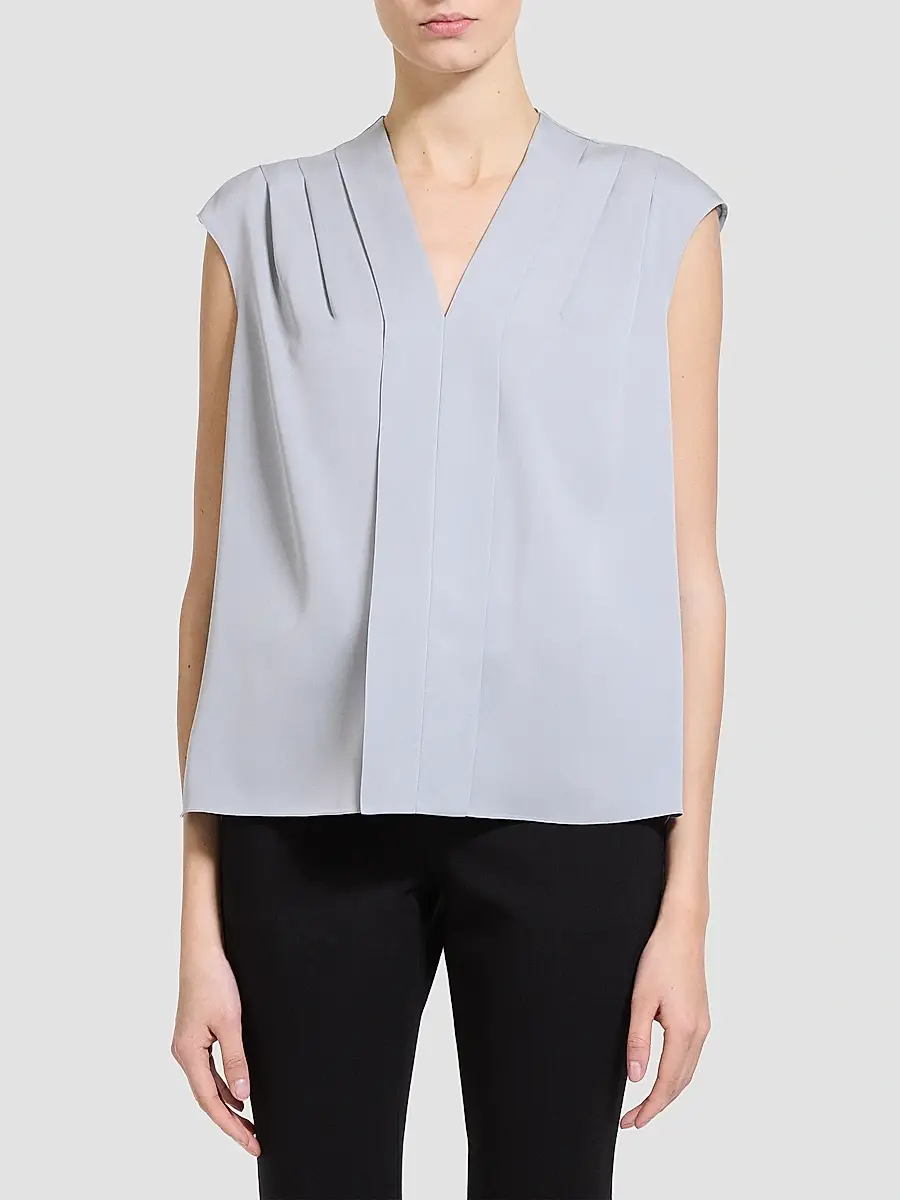 Theory Women's Pleated Silk Top | Thumbnail 4