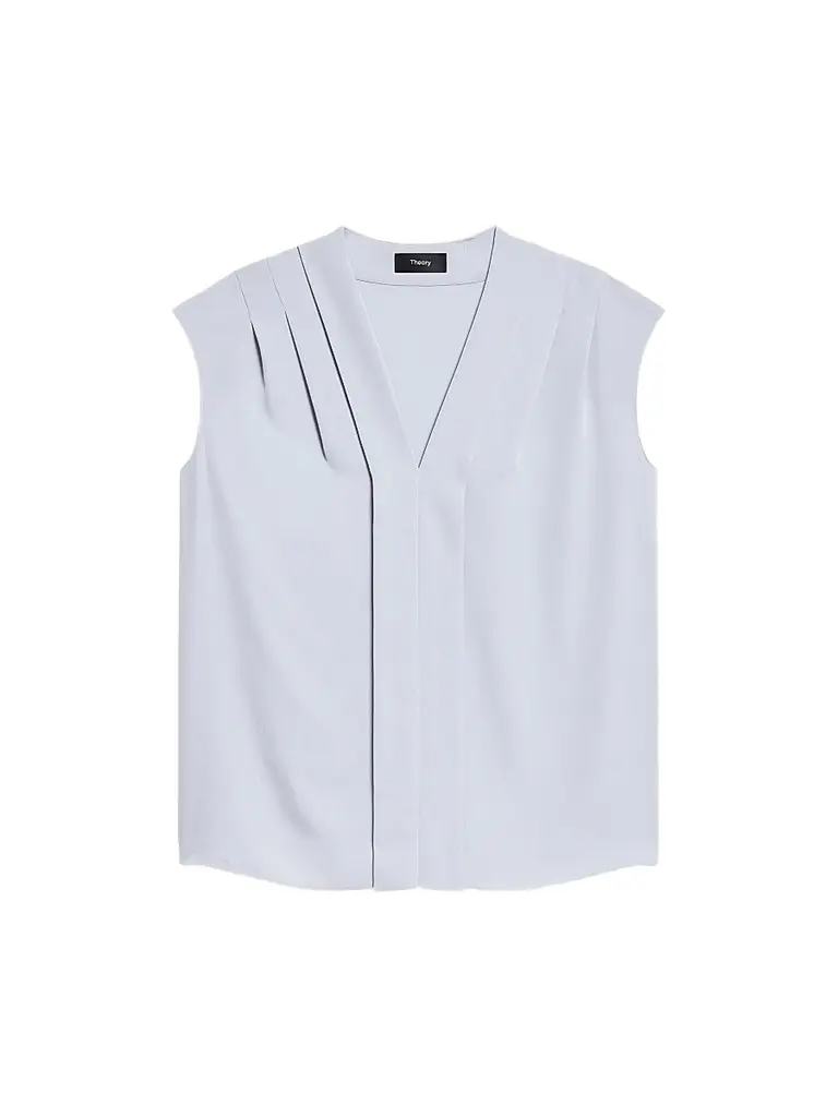 Theory Women's Pleated Silk Top