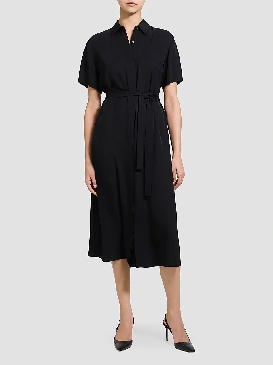 Theory Women's Belted Twill Midi Shirtdress | Thumbnail 2 Theory Women's Belted Twill Midi Shirtdress | Thumbnail 2