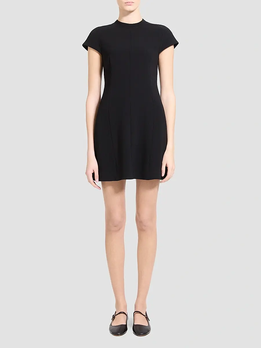Theory Women's Cap-Sleeve Mockneck Mini Dress | Thumbnail 2 Theory Women's Cap-Sleeve Mockneck Mini Dress | Thumbnail 2
