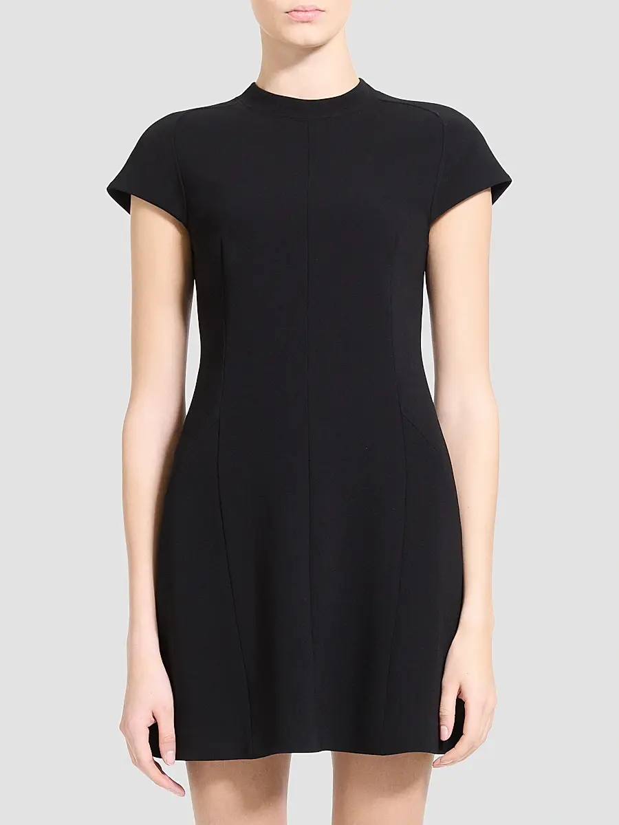 Theory Women's Cap-Sleeve Mockneck Mini Dress | Thumbnail 4 Theory Women's Cap-Sleeve Mockneck Mini Dress | Thumbnail 4
