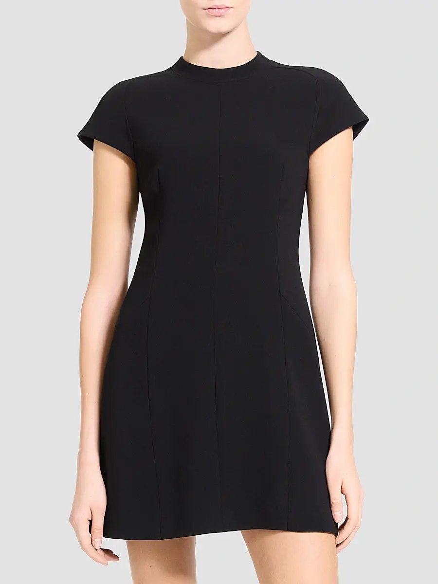 Theory Women's Cap-Sleeve Mockneck Mini Dress | Thumbnail 5 Theory Women's Cap-Sleeve Mockneck Mini Dress | Thumbnail 5