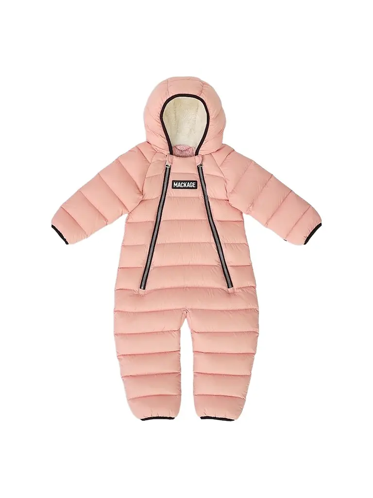 Mackage Baby's Bambi Lightweight Down Snowsuit - Soft Pink 12 Months | Image 1 Mackage Baby's Bambi Lightweight Down Snowsuit - Soft Pink 12 Months | Image 1